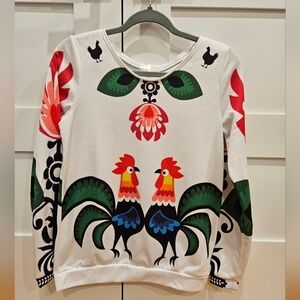 Koko Swag Folk Art Sweatshirt Women Size Small